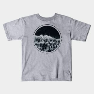 Ocean Waves Black Kids T-Shirt